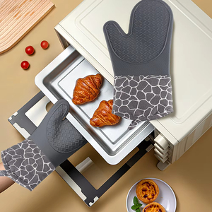 Maniques de four en silicone résistantes à la chaleur pour la cuisine, avec doublure en coton doux - Product Image 1