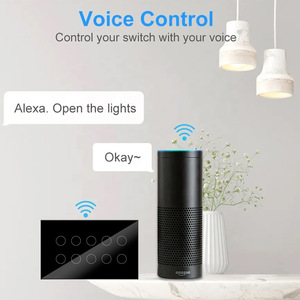 YIERYI Wifi Zigbee 8 10 12 Gang Panel de luz de cristal Tuya pared táctil Wifi interruptor inteligente 8 Gang para <span class=keywords><strong>Amazon</strong></span> <span class=keywords><strong>Alexa</strong></span> <span class=keywords><strong>Google</strong></span> <span class=keywords><strong>Home</strong></span> - Product Image 3