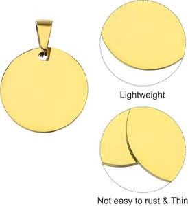 Étiquettes rondes en métal brossé, estampées, en <span class=keywords><strong>acier</strong></span> inoxydable massif, personnalisées, pour animaux de compagnie - Product Image 3