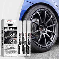 STEEL TIGER Stylo marqueur de traçage de pneus automobile multifonctionnel en plastique blanc, lot de 3 pour la décoration de graffitis automobiles