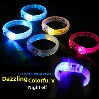 Bracelet lumineux en acrylique, bracelet LED clignotant, logo imprimé personnalisable, parfait pour les concerts en plein air, les fêtes, la course nocturne