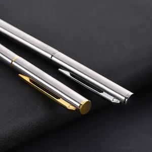 2024 Hot Sale Slim Ball Pen Quality Gift Luxury Metal Ball Point Pen Custom Logo Pens