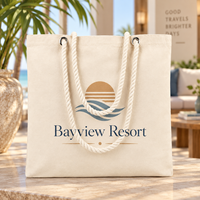 Sac de plage personnalisé avec poignées en corde, imprimé coquillages et étoiles de mer, idéal pour les vacances d'été et les voyages en station balnéaire