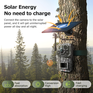 كاميرا صيد SECTEC GPS 4G مع شريحة اتصال ورؤية ليلية 940 نانومتر، كاميرا أمان خارجية عالية الدقة تعمل بالطاقة الشمسية مع 3 مستشعرات حركة للصيد - Product Image 5