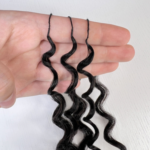 Estensioni di Capelli Umani 100% Naturali Senza Nodi Pre-Separate per Trecce, Onda Profonda, Effetto Piuma, Linea Ondulata - Product Image 4