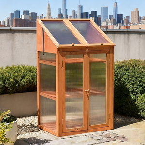 Serre moderne en <span class=keywords><strong>bois</strong></span> de sapin traité thermiquement et écologique - Facile à assembler, imperméable, certifiée FSC, pour jardin de plantes quatre saisons - Product Image 1