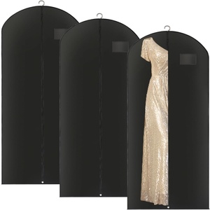 Bolsa para Trajes Negra de 60x120cm, Funda Protectora contra el Polvo, Bolsa de Almacenamiento para Abrigos, Reutilizable, con Cierre Completo, para Viajes y Uso Doméstico - Product Image 1