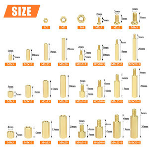 Baiguluo Brass Spacer Standoff Screw Nut Assortment Kit M2 M3 M4 422pcs General Purpose Construction Grade A - Product Image 3