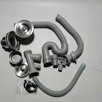 Siphon 304 acier inoxydable évier de cuisine Double bol Siphon tuyau de vidange Flexible Double têtes évier de cuisine passoire à déchets