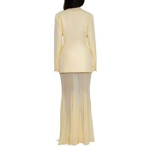 Autumn New Elegant Fashionable Temperament Office Solid Color & Mesh Skirt Two Piece <b>Set</b> for Women Fashion - Product Image 5