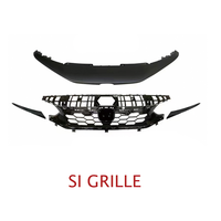 Nouvelle Grille de Calandre pour Honda Civic 11ème Génération 2021 2022 2023, Style SI Amélioré avec Cache Supérieur, Accessoires Auto