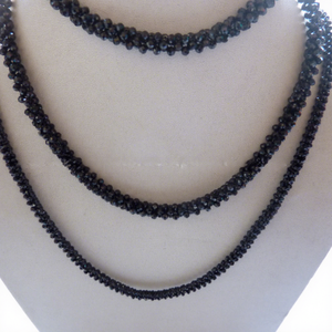 Classic Style Black Spinel <b>Beads</b> <b>Necklace</b> Gold and Rhodium Plated Unisex for Wedding and Gift - Product Image 1