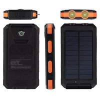 Banco de Energía Solar Impermeable con Doble USB, 10000mAh, Salida de 12W, Protección Contra Sobrecarga, Batería de Litio-Polímero, Tipo-C, Pantalla LED, Carga Rápida
