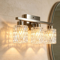 Luminaire de salle de bain personnalisé à 3 lumières, luminaire de vanité, base E26/E27, éclairage au-dessus du miroir avec verre transparent