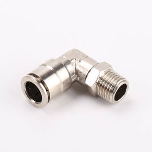 Conector Rápido de Cobre Niquelado Serie PL, Codo de Ángulo Recto, Alta Temperatura, Alta Presión, Resistente a la Corrosión, Piezas Neumáticas - Product Image 4