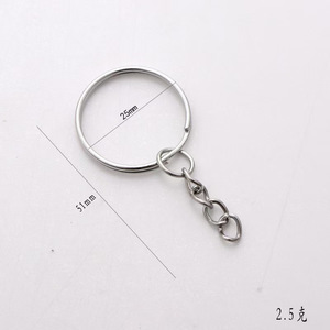 Stainless Steel Keychain 25mm Round <b>Ring</b> 4-Link Chain DIY Jewelry <b>Accessory</b> Metal <b>Key</b> <b>Ring</b> For Gift Ornaments - Product Image 4