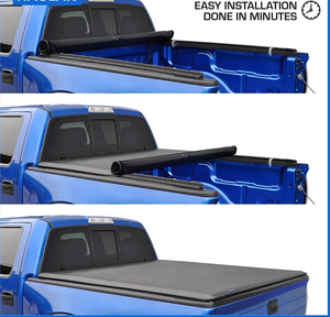 Cubierta de lona enrollable de cuero suave de fábrica para Toyota <span class=keywords><strong>SRV</strong></span> F150, cubierta impermeable para caja de <span class=keywords><strong>camioneta</strong></span> sin perforación - Product Image 3