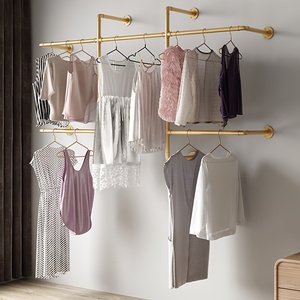 <span class=keywords><strong>Perchero</strong></span> <span class=keywords><strong>Industrial</strong></span> Resistente con 5 Barras para Colgar, <span class=keywords><strong>Perchero</strong></span> Metálico de Pared para Almacenamiento en Armarios, Tiendas de Ropa y Hogar, Modelo Y-06 - Product Image 2