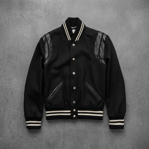 High Quality Men's Vintage <b>Retro</b> Baseball Varsity Canvas Breathable Eco-Friendly Winter <b>Jacket</b> Knitted Plus Size Customized - Product Image 3