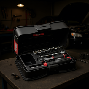 605 1/4 Inch <b>Socket</b> Set With Ratchet And <b>Extensions</b> For Automotive Repair - Product Image 3