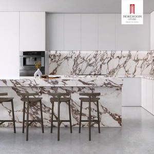 <span class=keywords><strong>Dalle</strong></span> de porcelaine en pierre artificielle effet marbre Calacatta Viola 1600x3200mm pour îlots de cuisine et plans de travail - Product Image 4