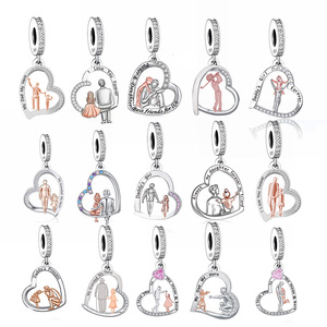 Misura il braccialetto originale Pan charm 925 in argento Sterling padre figlia per sempre amico mio papà mio eroe perlina per la creazione di gioielli da donna - Product Image 1