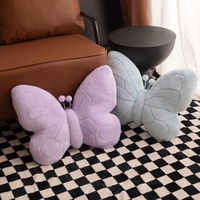 Almohada de Peluche de Mariposa Suave y Esponjosa, Cojín de Mariposa de Peluche en Tonos Pastel para Sofá, Cama, Decoración de Dormitorio, Regalo de Cumpleaños para Niños