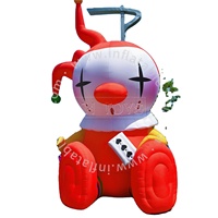 Mascotte gonflable géante en métal et nylon, modèle de clown de dessin animé, pour parcs d'aventure et balançoires extérieures