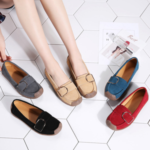 Scarpe Casual da <span class=keywords><strong>Donna</strong></span> in Pelle Scamosciata Antiscivolo Taglia 35-42 Rosso Beige Grigio Blu <span class=keywords><strong>Nero</strong></span> Cinque Colori <span class=keywords><strong>Mocassini</strong></span> Slip-on - Product Image 6