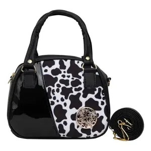 Bolso de Mano Lana Vaca con Estampado de Vaca, Asa Superior de PVC, Bolso de Moda para Adultos, Duradero - Product Image 4