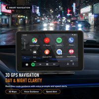 Navigateur portable Route 7 pouces avec lecteur multimédia de voiture à écran tactile 2.5D prenant en charge carplay sans fil et Android auto
