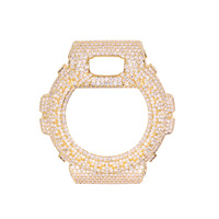 Lunette de montre de luxe entièrement pavée de moissanite pour DW-6900 Mod, certifiée GRA, style Hip Hop, pièces de rechange pour montre personnalisée