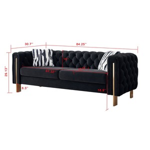 Modern Chesterfield <b>Sofa</b> Set Tufted Velvet Living Room <b>Sofa</b> with Solid Wood Legs for Luxury Apartment and Villa <b>Hotel</b> Lobby - Product Image 6