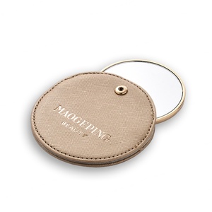 Personalized Cosmetic Brand <b>Compact</b> <b>Mirror</b> Wholesale PU Leather Portable Pocket <b>Mirror</b> - Product Image 5