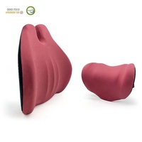 Ergonomisches Auto-Reise-Nackenstützkissen Augenmaske Ohrstöpsel Memory-Schaum Gel-Infundiert Verstellbarer Riemen Abnehmbarer Bezug OEKO-TEX