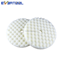EVERTOOL Tampon de polissage auto-agrippant pour polissage automobile, tampon de polissage en mousse gaufrée blanche pour composé de polissage automobile