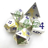 Ensemble de dés polyédriques en métal D20 personnalisés avec logo personnalisé pour les jeux de D&D - Écologiques et durables