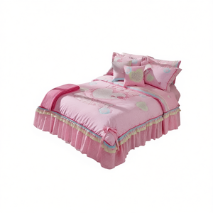 Couette double Love à ressorts avec 2 oreillers, garnissage en polyester imprimé, literie moderne pour la maison - Product Image 1