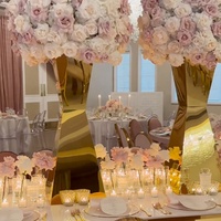 2023 centres de table intérieurs et extérieurs en métal doré pour décoration de fête de table d'anniversaire de mariage