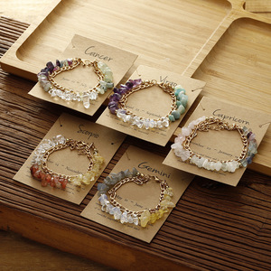 Pulsera de Piedras Naturales Hecha a Mano con Constelaciones, Peridoto y Lapislázuli, Joyería Tejida de Doble Capa para Mujer - Product Image 4