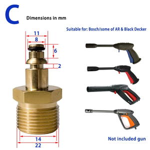 Accesorio para Lavado de Autos, Conector de Manguera M22 de 14 mm, Adaptador para Lavadora a Presión Portátil Karcher, Lavor, Bosch, <span class=keywords><strong>Nilfisk</strong></span> - Product Image 6