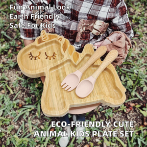Assiette en bois écologique en forme d'animal koala éléphant, assiette mignonne pour enfants, assiette en bambou pour bébé, cadeau pour bébé et <span class=keywords><strong>maman</strong></span> - Product Image 2