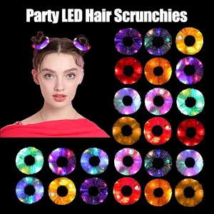 Chouchou à LED lumineux pour femmes Bandeau élastique avec 3 modes de lumière Glow in the Dark Party Supplies KD516