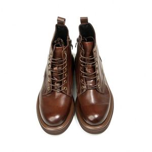 <b>Spring</b> Summer Autumn Winter Men's Leather <b>Boots</b> - Vintage Style - Soft and Breathable Casual Wear-Resistant - Trendy Ankle <b>Boots</b> - Product Image 1