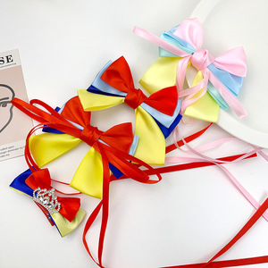 Nouveaux produits, pinces à cheveux en tissu blanc <span class=keywords><strong>neige</strong></span>, jolies attaches pour enfants, nœuds coréens, accessoires de cheveux décontractés et élégants de haute qualité pour enfants - Product Image 6