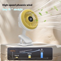 Ventilateur à pince rechargeable AntarcChill 100 Speed avec écran numérique, batterie 2000 mAh, ventilateur de bureau portable pour la maison et le bureau