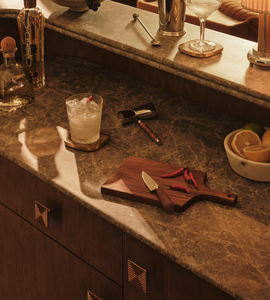 Credenza per Sala da Pranzo Realizzata con Cura in Marmo e Legno di Quercia Mobile Contenitore Buffet - Product Image 2