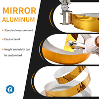 Bobine de miroir en aluminium, miroir coloré, miroir doré, argenté, feuille de bobine d'aluminium miroir doré pour lettres en relief