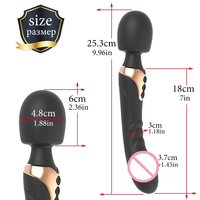 Vibrateur double extrémité en silicone puissant pour adultes, avec 10 vitesses de vibration, jouet sexuel féminin, livraison rapide