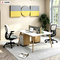 Poste de travail de bureau en bois JIUSHUN, design moderne, pour 2, 4, 6 ou 8 personnes, avec cloisons de séparation